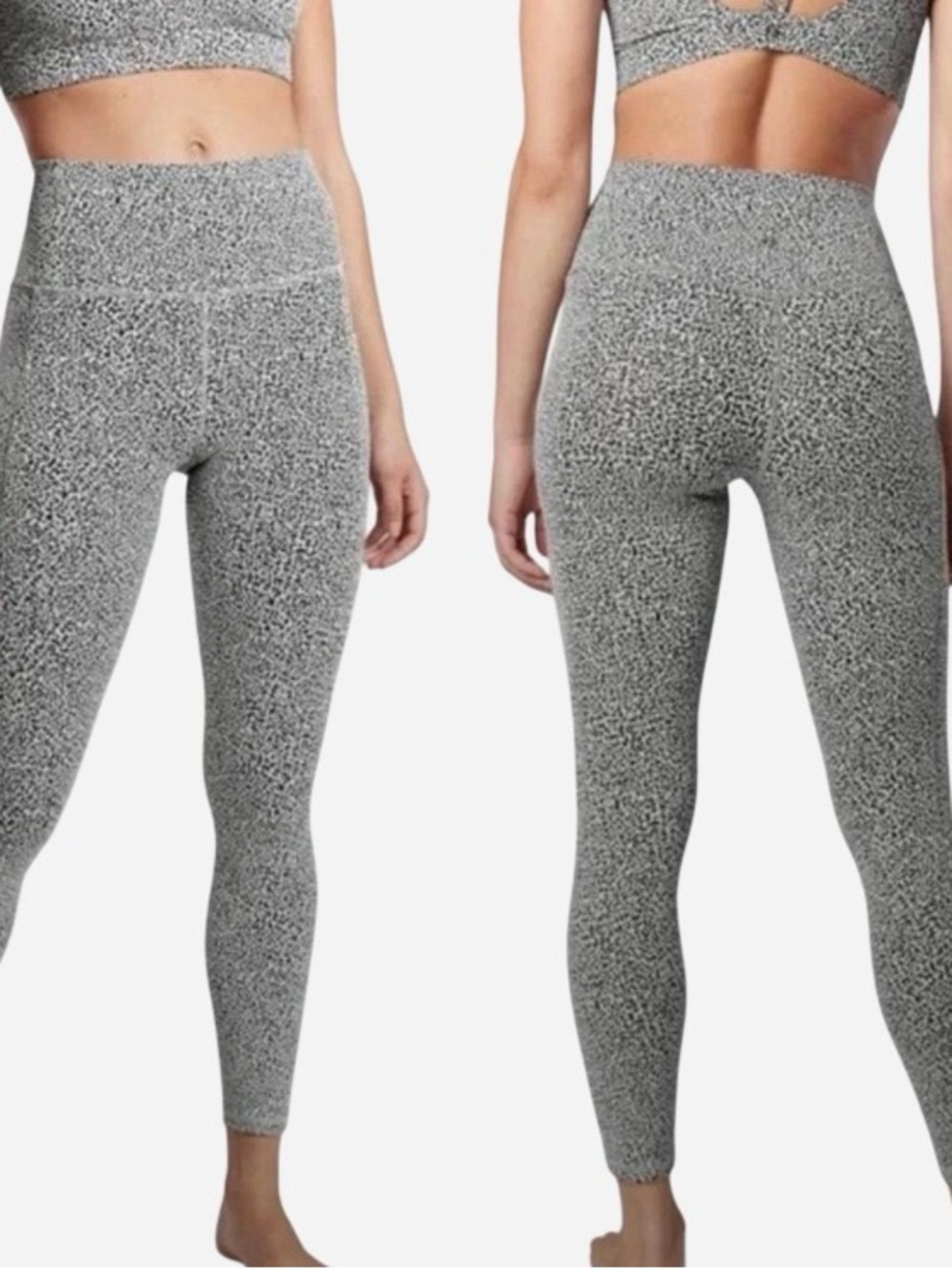 Athleta grey leopard print leggings Size S